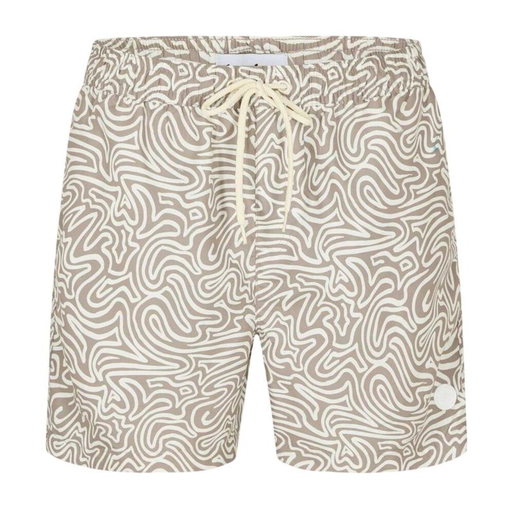 Threadbare Mens Abstract Swim Shorts / Taupe